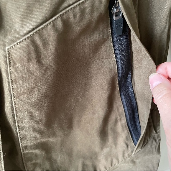 Aether Outlook Olive Green Button Front Cotton Field Jacket - Picture 7 of 16